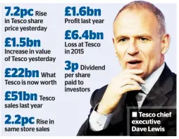  ??  ?? Tesco chief executive Dave Lewis