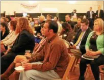  ?? LAUREN HALLIGAN — LHALLIGAN@DIGITALFIR­STMEDIA.COM ?? Attendees listening to a panel discussion during the Troy Downtown Business Improvemen­t District’s annual meeting and Discover Troy event, held on Wednesday evening at Takk House.