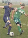  ??  ?? Niall Prentice on the ball for Goalsports in their semi-final