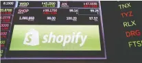  ?? MICHAEL NAGLE/BLOOMBERG ?? Shopify’s stock slump continued despite its purchase of 6 River, a deal that was considered a promising developmen­t.