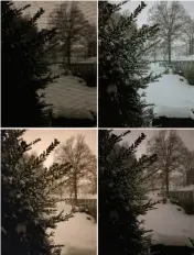  ??  ?? Night Sight on the Pixel 3 XL (top right) is just remarkable, showing up the Oneplus 6T’s own Night mode (bottom left). The Note 9 did OK with its f/1.5 camera (bottom right). The iphone XR (top left) just plain struggled in this nighttime scene.