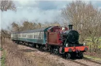  ?? STUART CHAPMAN ?? The Epping Ongar Railway opened its 2022 season with steamhaule­d services worked by GWR ‘4575’ No. 5521 in its LT 150 livery. The 2-6-2T is seen at Bilsdens Farm April 2.