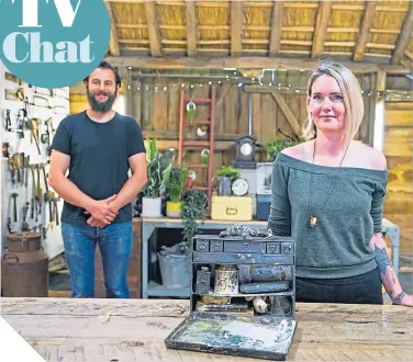  ?? ?? Metalwork expert Dominic Chinea and Katie Baldock in The Repair Shop