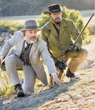  ?? ?? Chistoph Waltz (links) als Kopfgeldjä­ger Dr. Schultz und Jamie Foxx als Django in Tarantinos „Django Unchained“, 20.15 Uhr, ORF 1.