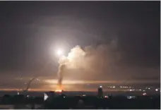  ?? Reuters ?? Israeli missiles hit Iranian military targets near Damascus, in response to Iranian attacks on the Golan Heights