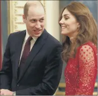  ?? PICTURE: YUI MOK/PA WIRE ?? MINE HOSTS: The Duke and Duchess of Cambridge welcome guests to the reception at Buckingham Palace.