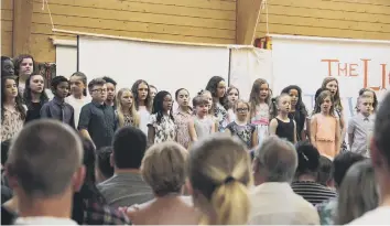  ??  ?? Ormiston Meadows Academy choir perform for guests at the annual awards ceremony Photo: Terry Harris