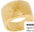  ?? ?? Gold plated engraved ring, Celine