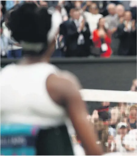  ??  ?? Garbine Muguruza salutes the crowd after her straight sets win over Venus Williams in yesterday’s Wimbledon final.