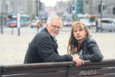  ??  ?? PERFECT HARMONY: Pete Stollery, left, and his son Joe will be performing their latest compositio­ns this weekend