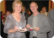  ??  ?? Chandler Hall board member Linda Flower with Gary Johnston.