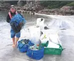  ??  ?? Beach clean on Mull collects a shocking amount of plastic