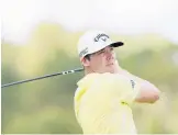  ?? ROGELIO V. SOLIS/AP ?? Sam Burns watches a drive during Sunday’s final round at the PGA Tour’s Sanderson Farms Championsh­ip on Sunday. Burns earned a one-shot win.