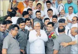  ?? AP PHOTO ?? Bihar chief minister Nitish Kumar after winning the trust vote in Patna on Friday.