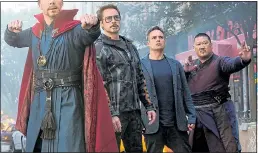  ??  ?? STAR CAST: Benedict Cumberbatc­h, Robert Downey Jr, Mark Ruffalo and Benedict Wong are all Avengers (Download, DVD and Blu-ray)