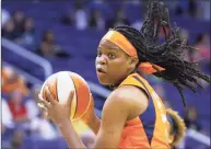  ?? Ross D. Franklin / Associated Press ?? Forward Jonquel Jones is back with the Sun after opting out of last season due to coronaviru­s concerns.