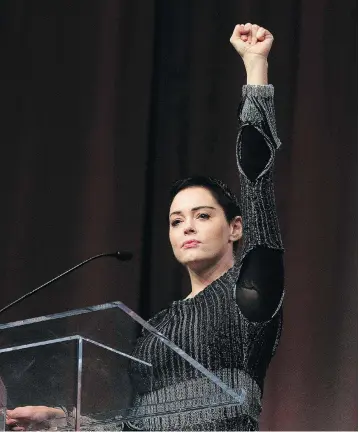  ?? RENA LAVERTY / AFP / GETTY IMAGES ?? Actress Rose McGowan was investigat­ed by private detectives as she prepared to accuse Hollywood producer Harvey Weinstein of sexual harassment and abuse.