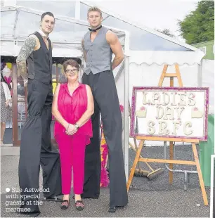  ??  ?? Sue Astwood with special guests at the marquee