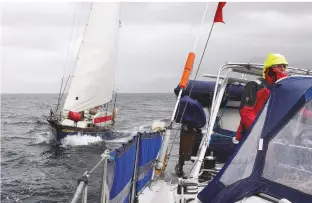  ??  ?? Patagonian match-racing: Beduin attempts to get past Ithaka to windward, off Isla Clarence