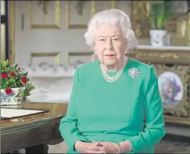  ?? Picture: BBC ?? HM The Queen’s TV broadcast on Sunday from Windsor Castle