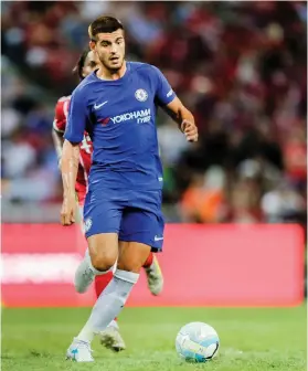  ?? Getty Images ?? Alvaro Morata, right, came on as a substitute and displayed some of the skills that made Chelsea acquire him from Real Madrid by setting up a goal