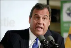  ?? AP PHOTO/JULIO CORTEZ ?? New Jersey. Gov. Chris Christie speaks during a news conference at the Integrity House drug addiction rehabilita­tion center, Wednesday, Nov. 29, 2017, in Newark, N.J.