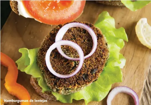  ??  ?? Hamburgues­as de lentejas