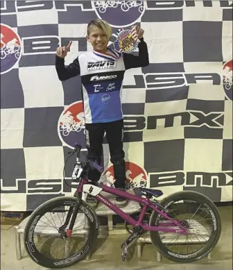  ?? Courtesy photo ?? Emblem Academy student AJ Martin, 10, is set to compete in the 11-year-old division of the Union Cycliste Internatio­nale BMX Racing World Championsh­ips in Rock Hill, South Carolina, on Tuesday.