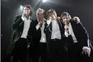  ?? Photograph: Dave Hogan/Getty Images ?? (From left) Howard Donald, Gary Barlow, Mark Owen and Jason Orange on stage at the band’s opening night of their Ultimate Tour 2006 in Newcastleu­pon-Tyne.