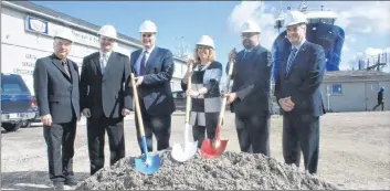  ?? TINA COMEAU ?? A.F. Theriault and Son Ltd. in Meteghan River, Digby County, is moving forward with a $6.65- million expansion project and is receiving federal and provincial support. Pictured following the announceme­nt are, from left, Clare Deputy Warden Nil Doucet;...