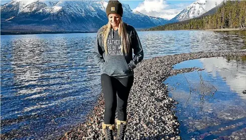  ?? PHOTOS: CAROLINE FOSTER ?? Caroline Foster in the wilderness of Glacier National Park, Montana.