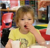  ??  ?? Yummy Children took part in fruit tasting as part of health week