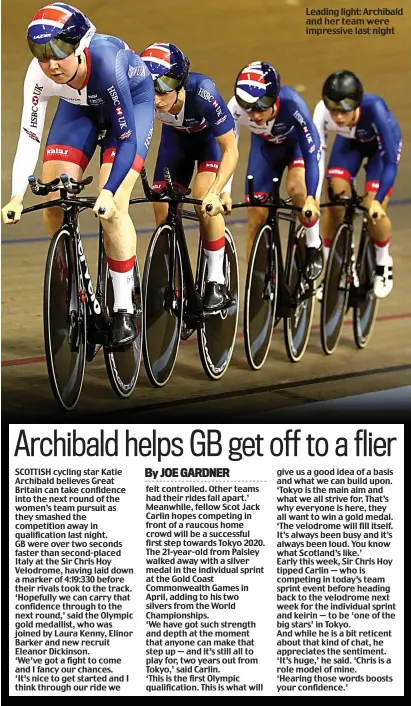  ??  ?? Leading light: Archibald and her team were impressive last night