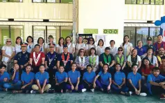  ??  ?? ROTARIANS from Rotary Club of Downtown Davao and Camp Crame joined forces to build classrooms for Davao City’s children in conflict with the law adopted as scholars by the police.