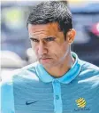  ??  ?? POSITIVE: Tim Cahill yesterday.