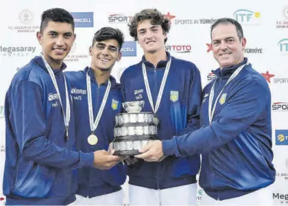  ?? ITF ?? Equipo de Brasil que se proclamó campeón de la última edición de la Copa Davis Juniors.