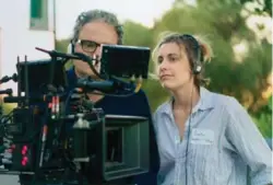  ?? VIA ELEVATION PICTURES ?? Writer/director Greta Gerwig on the set of Lady Bird, which stars Saoirse Ronan and opened in Toronto Friday to the background hum of Oscar buzz.