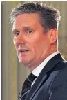  ??  ?? SLOGAN Keir Starmer