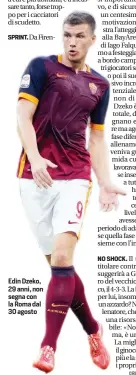  ??  ?? Edin Dzeko, 29 anni, non segna con la Roma dal 30 agosto