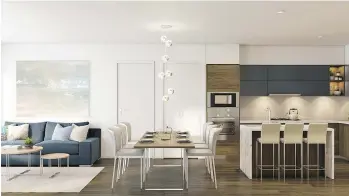  ??  ?? Homes at Marquise will be open concept and have two colour palettes consisting largely of warm tones.