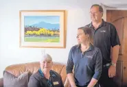  ??  ?? Casa Vieja owners, from left, Linda, Maria and Gary Socha, pictured in the Library Room of the territoria­l era building they renovated and have operated as an event center since 2016. The Sochas believe the romance and legends surroundin­g the old house will draw people to Casa Vieja’s new tap room.