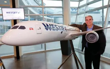  ??  ?? Jeff Martin, WestJet’s executive vice-president and chief operating officer, says the company will begin Dreamliner service with a reduced schedule so any interrupti­ons can be more easily dealt with.