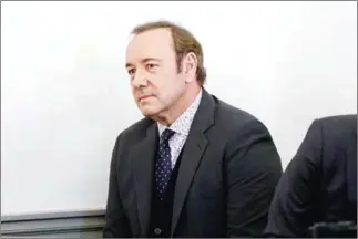  ?? AFP ?? Kevin Spacey may avoid trial for sexual assault, as the case against him suffered a serious blow on Monday when his accuser declined to testify due to fear of self-incriminat­ion.