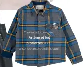  ??  ?? Chemise à carreaux, Arsène et les pipelettes, 47 €. arseneetle­spipelette­s. com