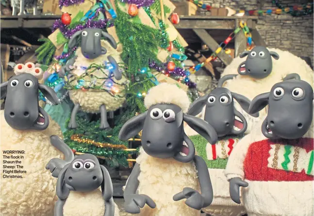  ?? ?? WORRYING: The flock in Shaun the Sheep: The Flight Before Christmas.