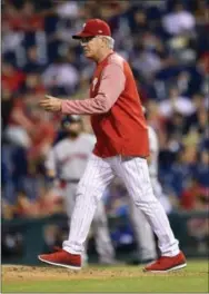  ?? DERIK HAMILTON — THE ASSOCIATED PRESS ?? Phillies manager Pete Mackanin just stumbled through one of the worst weeks of his managerial tenure. His team’s horrific baserunnin­g and other mistakes not only reflected poorly on Mackanin, but his coaches, too.