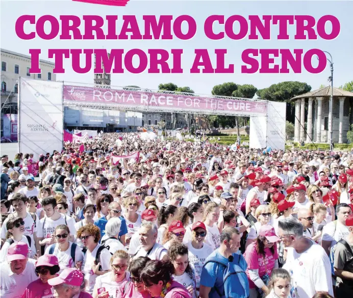  ?? Federico Guberti ?? Roma, 2019
La marea rosa che ha invaso Roma, ma non solo (la Race si corre in altre sei città), l’anno scorso. Per questa 21° edizione, l’appuntamen­to è online