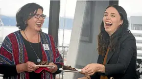  ?? ROSA WOODS/STUFF ?? Prime Minister Jacinda Ardern met education support workers last year to mark their pay equity deal with the Ministry of Education.