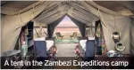  ??  ?? A tent in the Zambezi Expedition­s camp