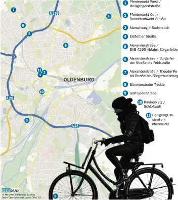  ?? GRAFIK: RICARDA PINZKE ?? Plan für dieses Jahr: Auf der Karte sind die Baumaßnahm­en verzeichne­t. 14 Feb 2019 © Stepmap, 123map Daten: OpenStreet­Map, Lizenz: ODbL 1.0